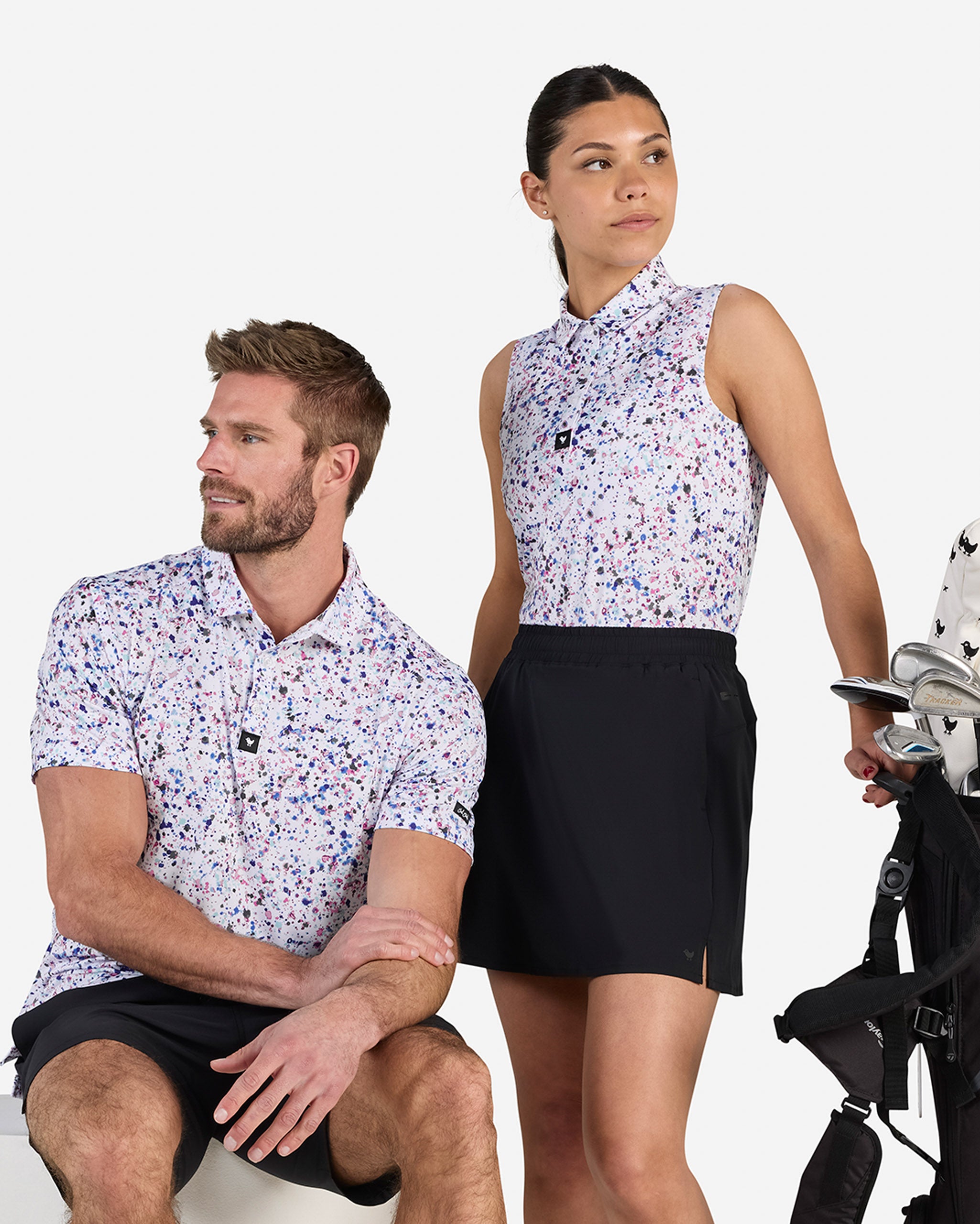 Paint Splatter 3-Performance Golf Polo-Bad Birdie