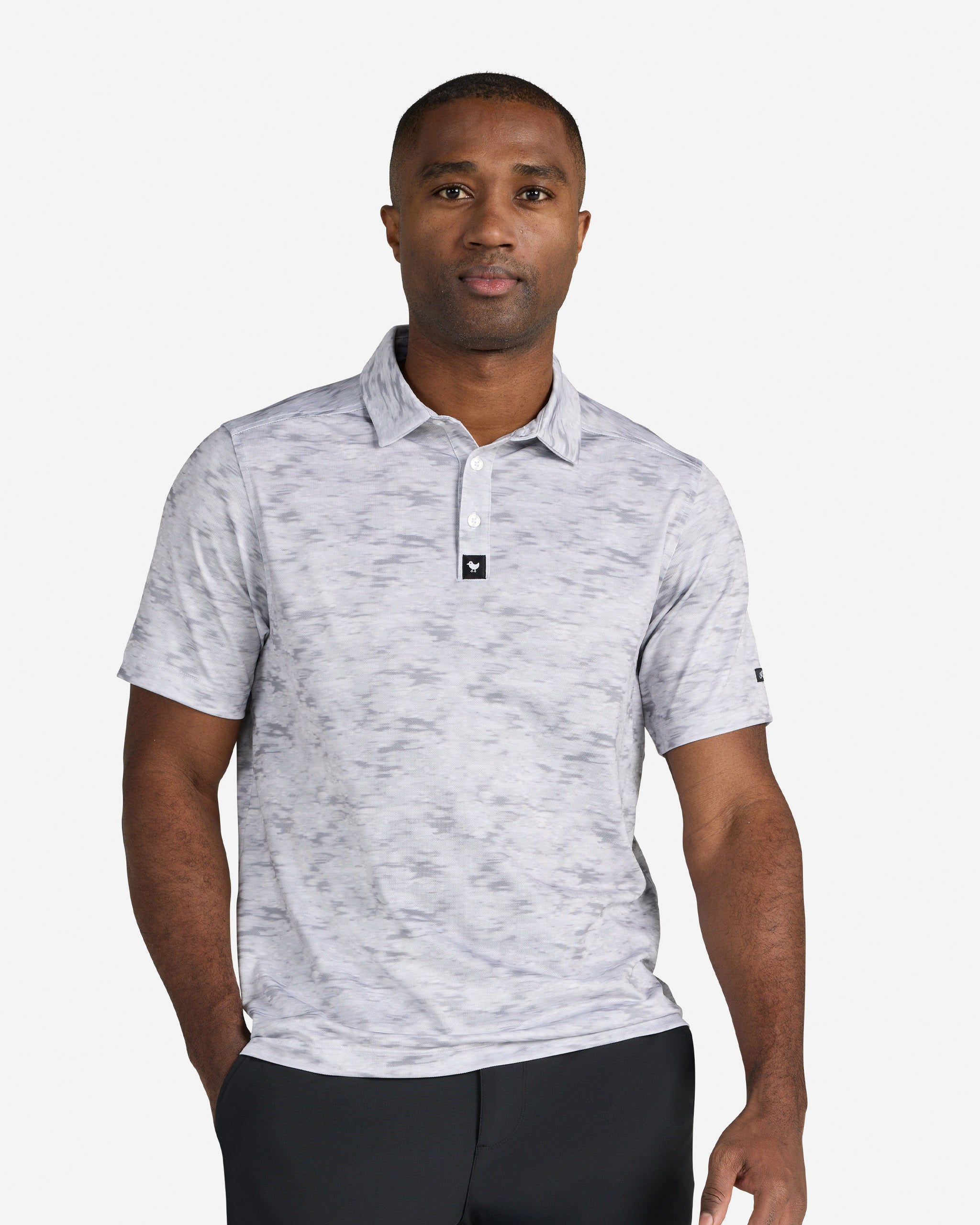 Tech Pique - Undulated Fog - Grey-Men's Polo-Bad Birdie