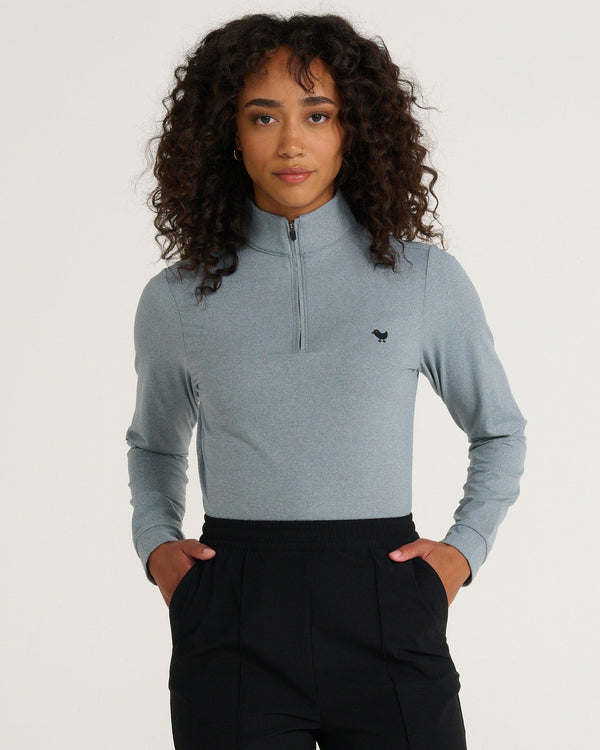 Heather Quarterzip-Women's Quarterzip-Bad Birdie