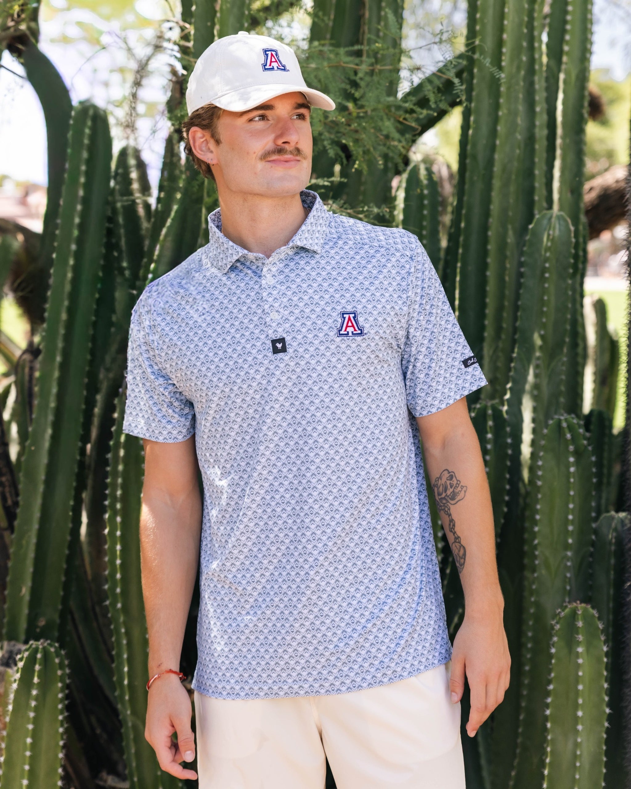 University of Arizona - Geo Forest - Blue-Men's Polo-Bad Birdie